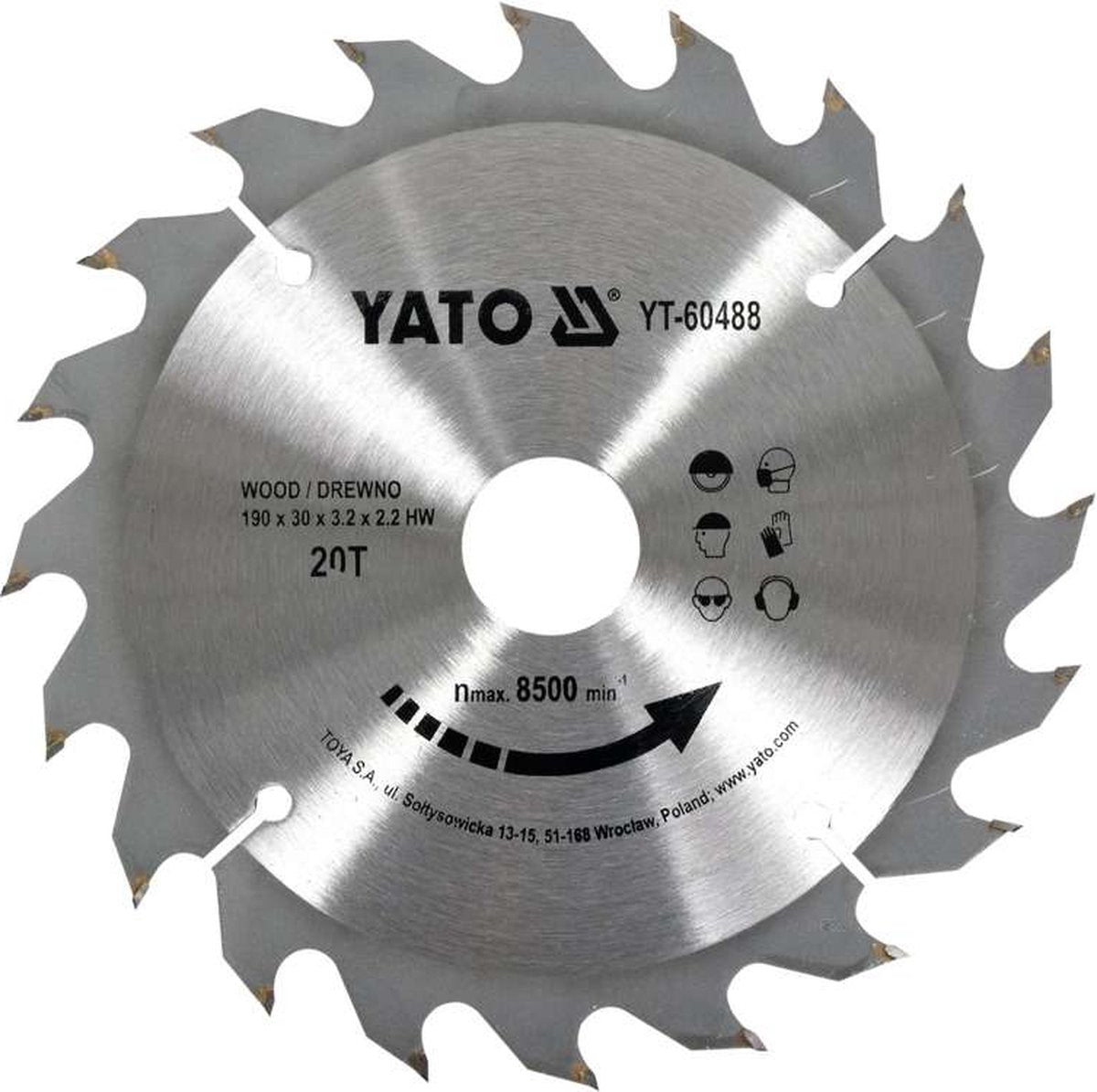 Yato cirkelzaagblad ø185 mm - 18 t - binnendiameter 20 mm