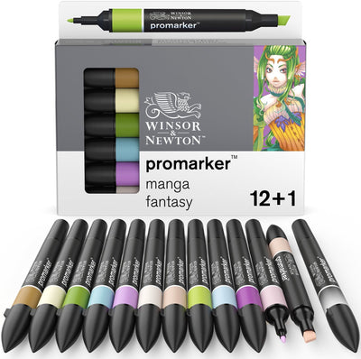 Winsor newton 0290142 promarker™ 12+1 manga fantasía | marcadores de diseño profesionales marcadores de alcohol