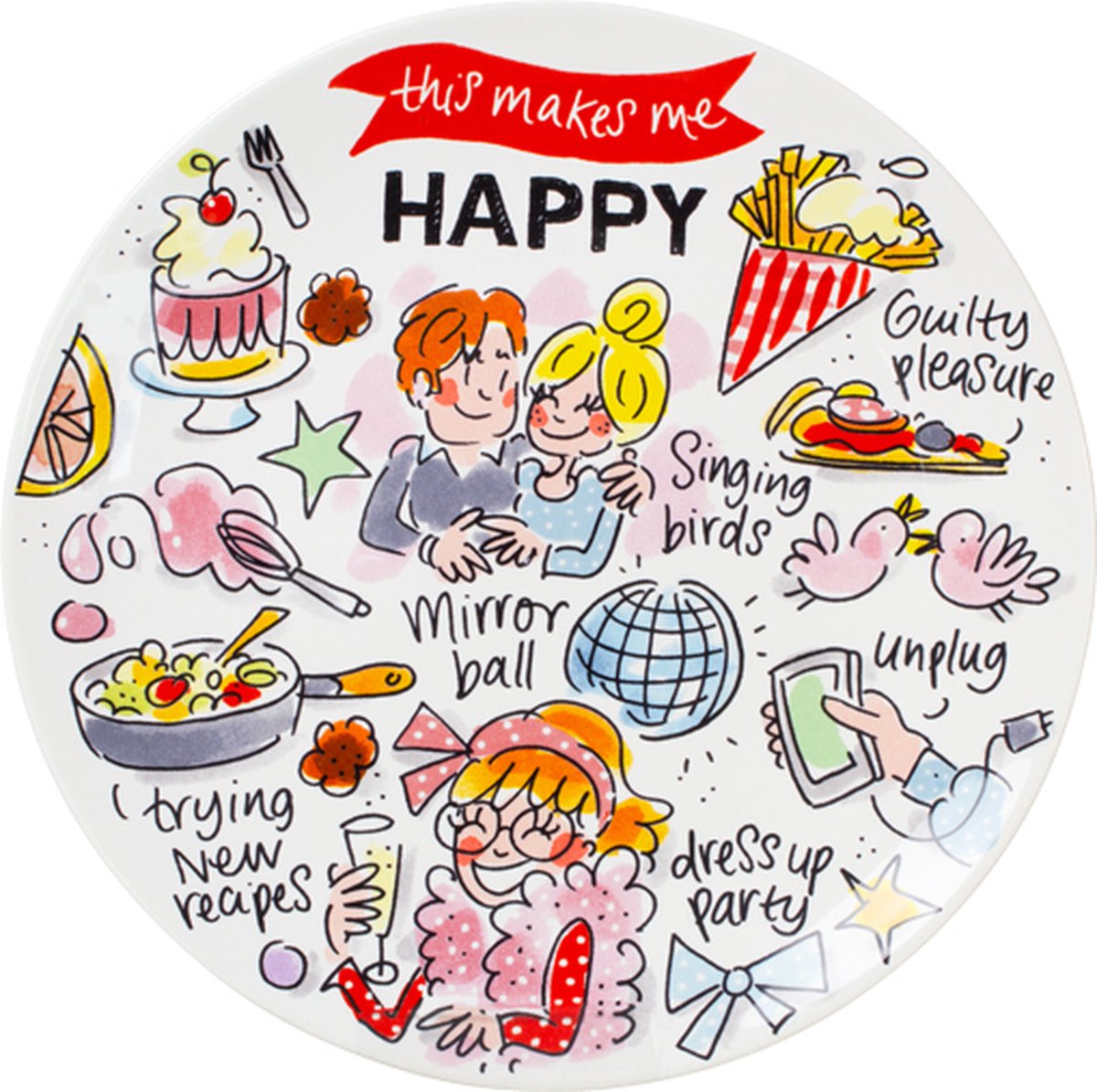 Amsterdam rubia, feliz - plato 18cm