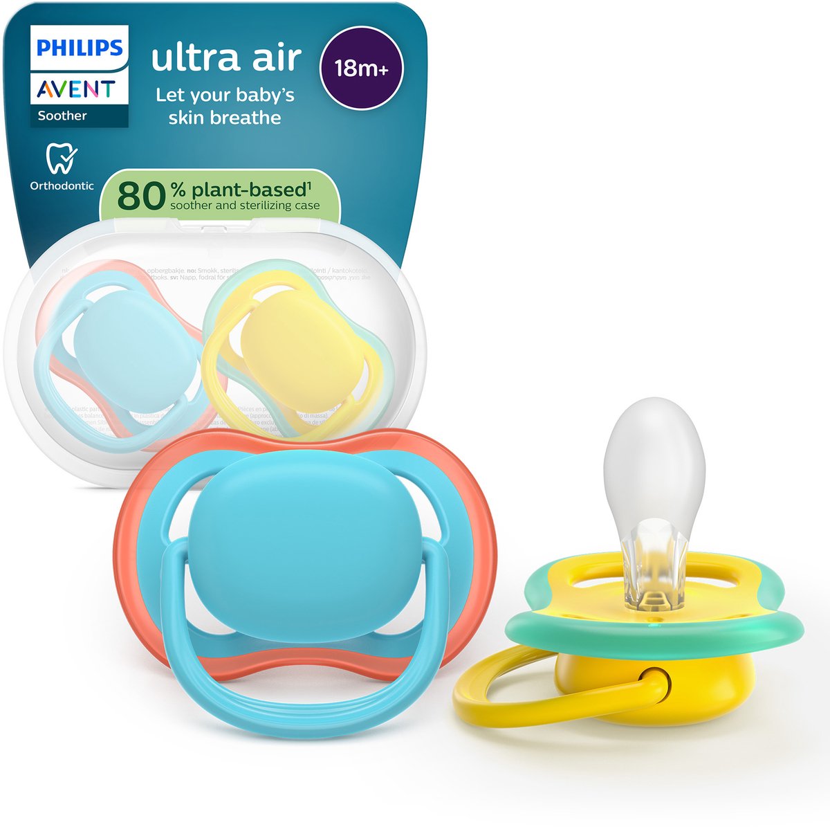Philips avent ultra air – ciuccio traspirante e leggero (18 mesi+) – 2 pezzi - scf349 57