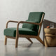 Sillón Woood Mark - terciopelo - verde botella - 75x67x82