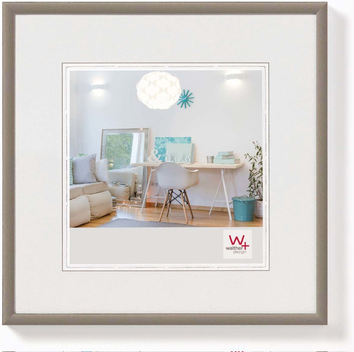 Walther new lifestyle - cornice in plastica - misura foto 30x30 cm - acciaio