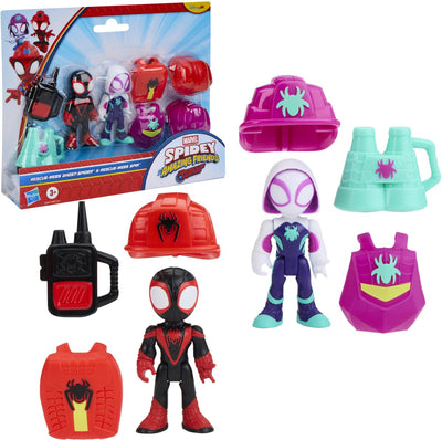 Hasbro marvel spidey y sus increíbles amigos: araña fantasma de telas de rescate y araña de telas de rescate