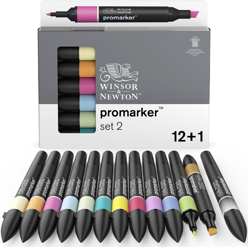 Winsor newton 0290138 promarker™ 12+1 set | Pennarelli professionali per layout, pennarelli ad alcool