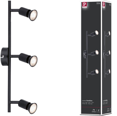 Faretto Paulmann carolina gu10 230v max. Nero opaco dimmerabile 3x10w