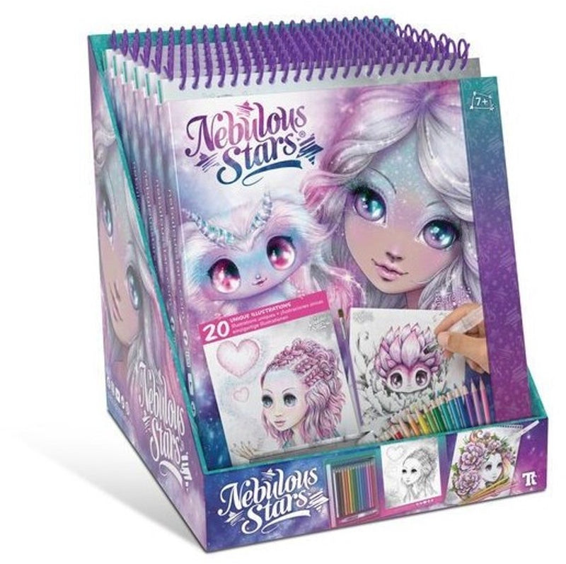 Estrellas nebulosas - libro de dibujo en acuarela - dibujo - colorear - juego creativo