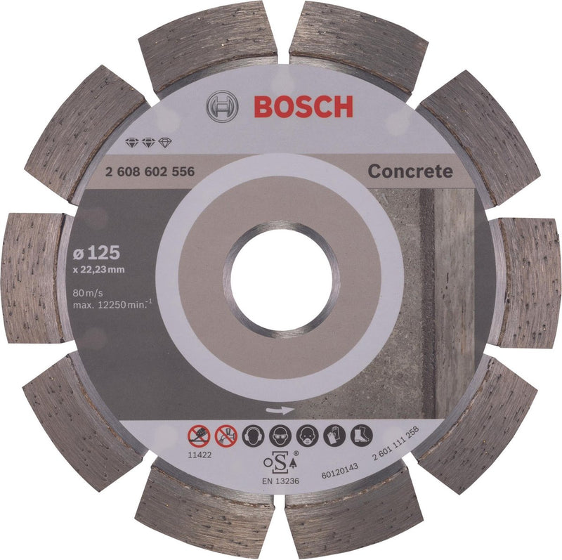 Bosch - disco de corte diamantado experto para hormigón 125 x 22,23 x 2,2 x 12 mm