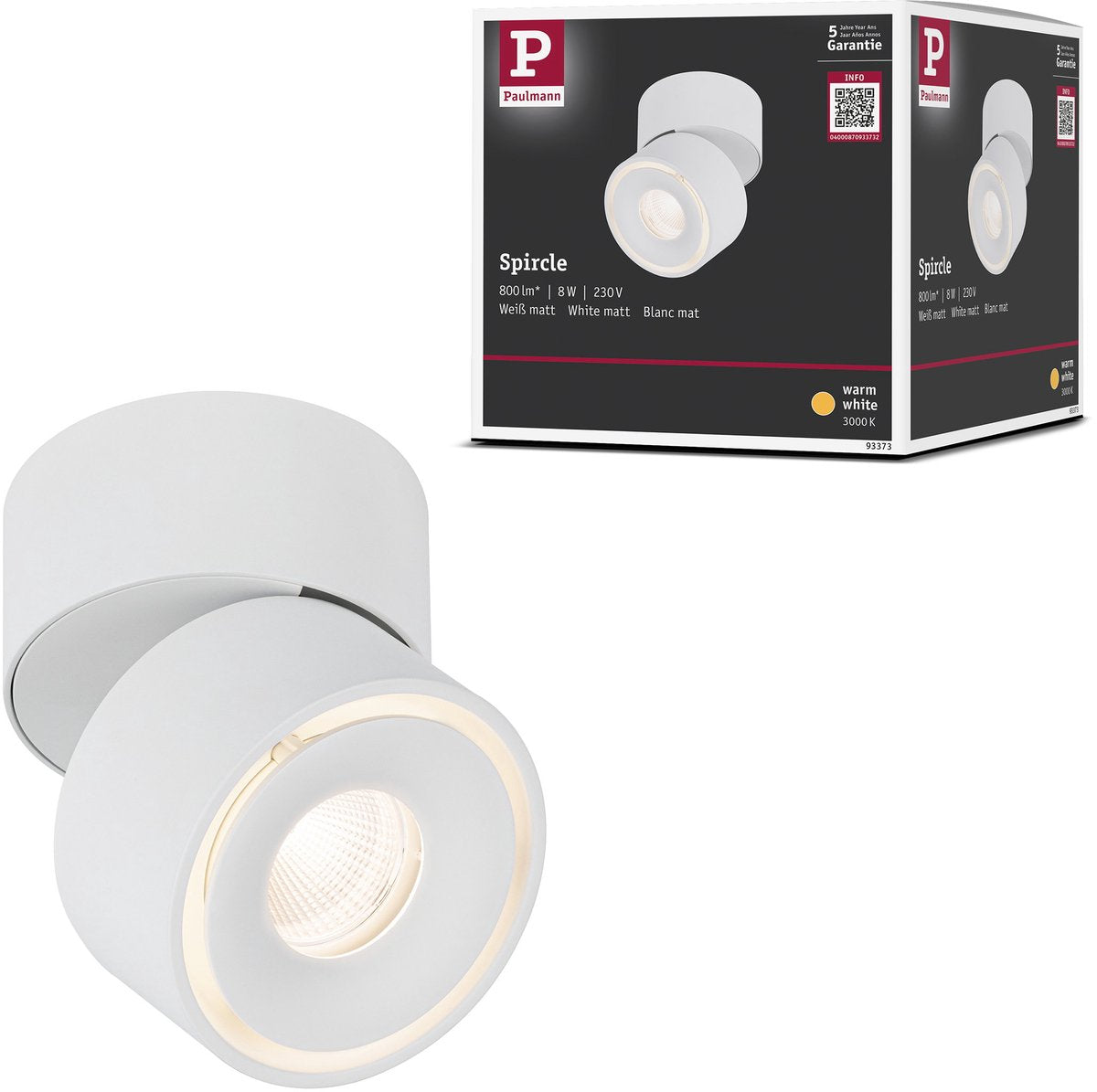 Paulmann LED plafoniera spircle 78 mm 8w 550lm 230v 3000k bianco opaco