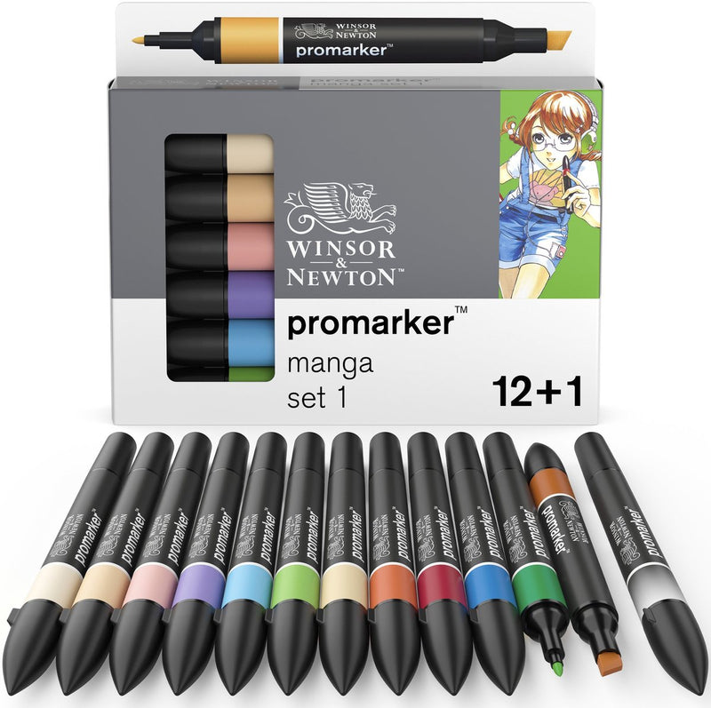 Winsor newton 0290139 promarker™ 12+1 espansione manga 1 | Pennarelli professionali per layout, pennarelli ad alcool
