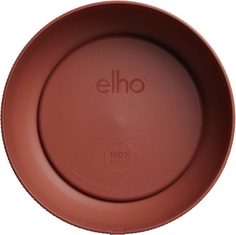 Elho jazz bowl 28 - macetero de interior - 100% plástico reciclado - ø 27,5 x h 9,0 cm - rojo toscano