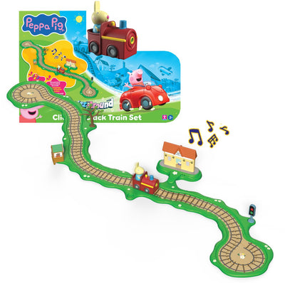 Peppa sfreccia sul set del trenino clic-clac