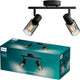 Philips led philips palms spot - plafondspot met twee lichtpunten - met gerookt glas - kleine fitting e14