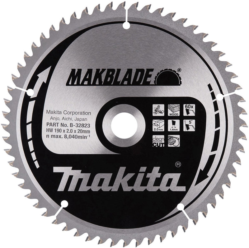 Accesorios Makita hoja de sierra transversal | madera | 190x20x2.0 60t 5g - b-32823