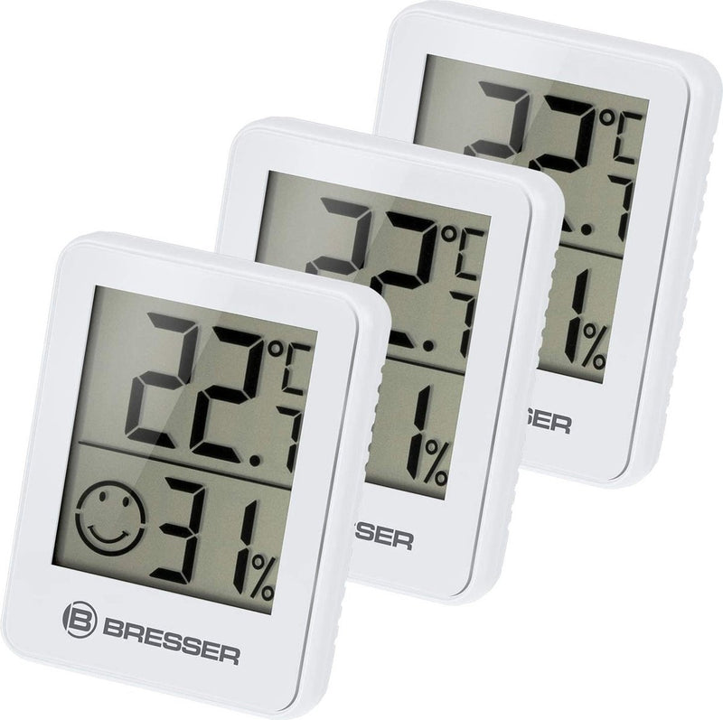 Stazione meteorologica Bresser - indicatore igrometrico Climatemp - set da 3 - controlla il clima interno - bianco