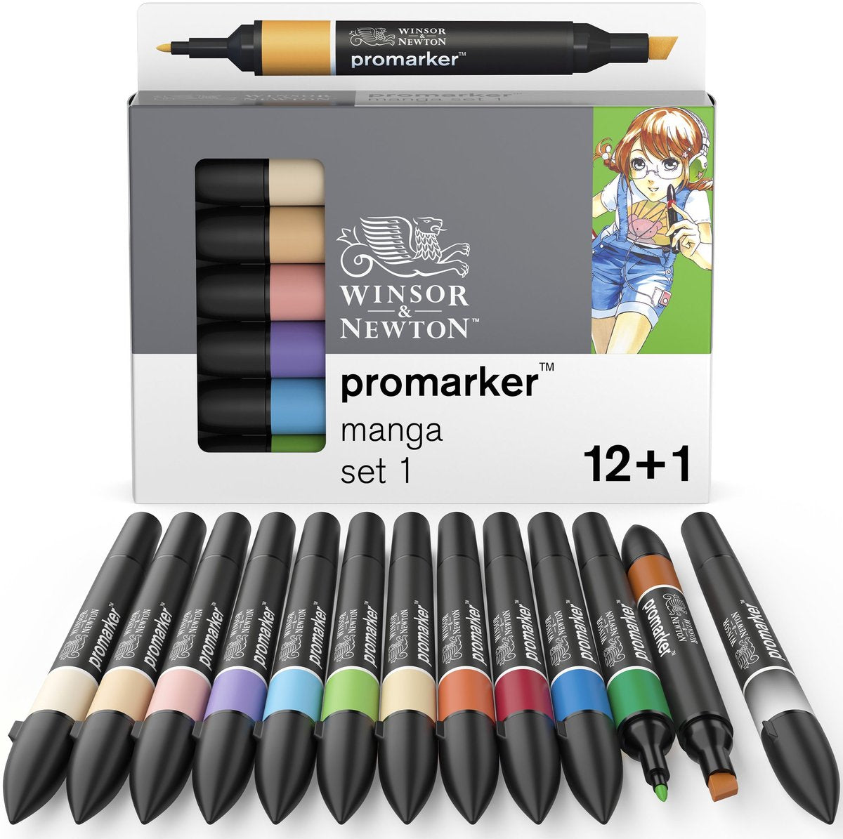 Winsor newton 0290139 promarker™ 12+1 manga expansion 1 | professionele layoutmarkers alcoholmarkers