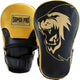 Super pro combat gear handmitts long curved leder zwart goud