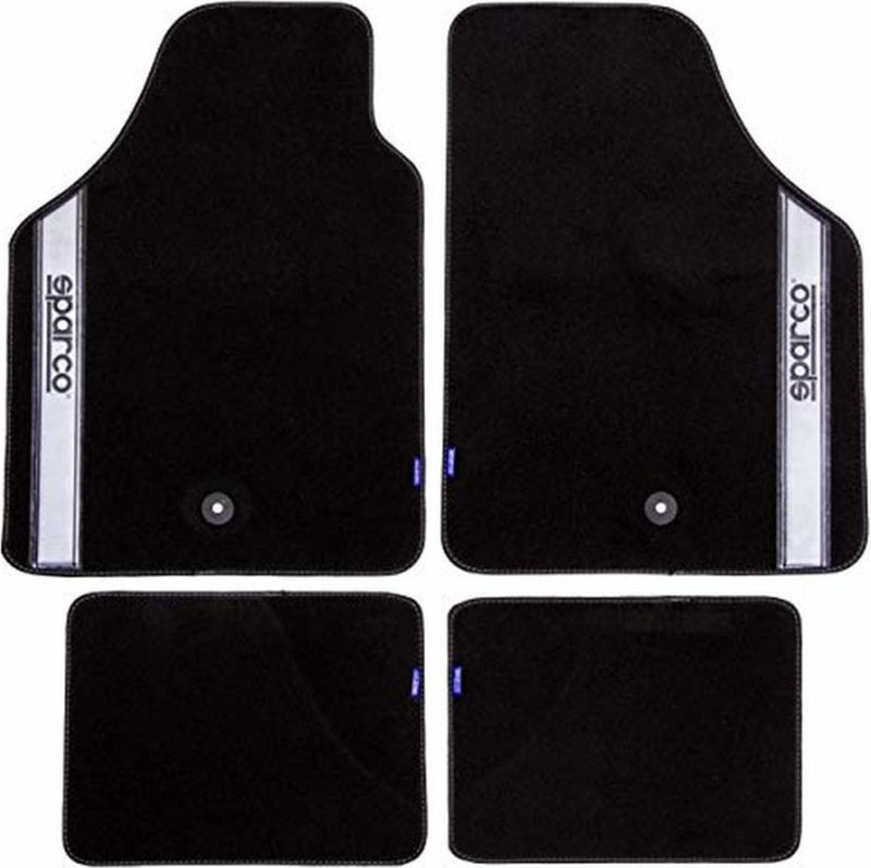 Tappetini per auto Sparco universali set da 4 - tessuto - nero con grigio