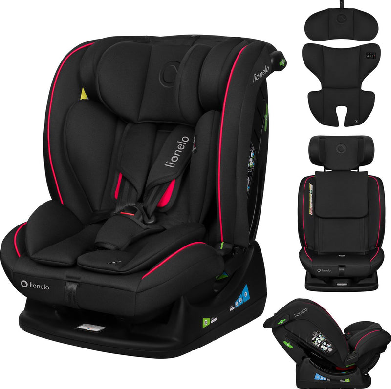 Silla de coche Lionelo aart i-size – para niños de 40-150 cm – 4 en 1 grupo 0-1-2-3 – i-size r129 – adelante y atrás (rwf hasta 105 cm) – fijación con cinturón de coche – reposacabezas viscoelásticos – 13 posiciones – inserto cómodo – funda lavable
