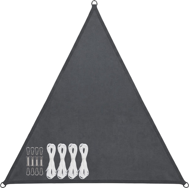 Tela de sombra Abbey Camp - pes - 3,6x3,6x3,6m - gris - tela para el sol - anillos de acero inoxidable - sombrilla