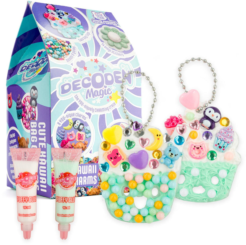 Gear2play decoden magic - mini: simpatico kawaii - set artigianale con ciondoli per borsa - colla gonfia, perline e ciondoli