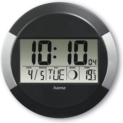 Reloj de pared Hama - ischia - radiocontrolado - reloj de mesa - temperatura - negro