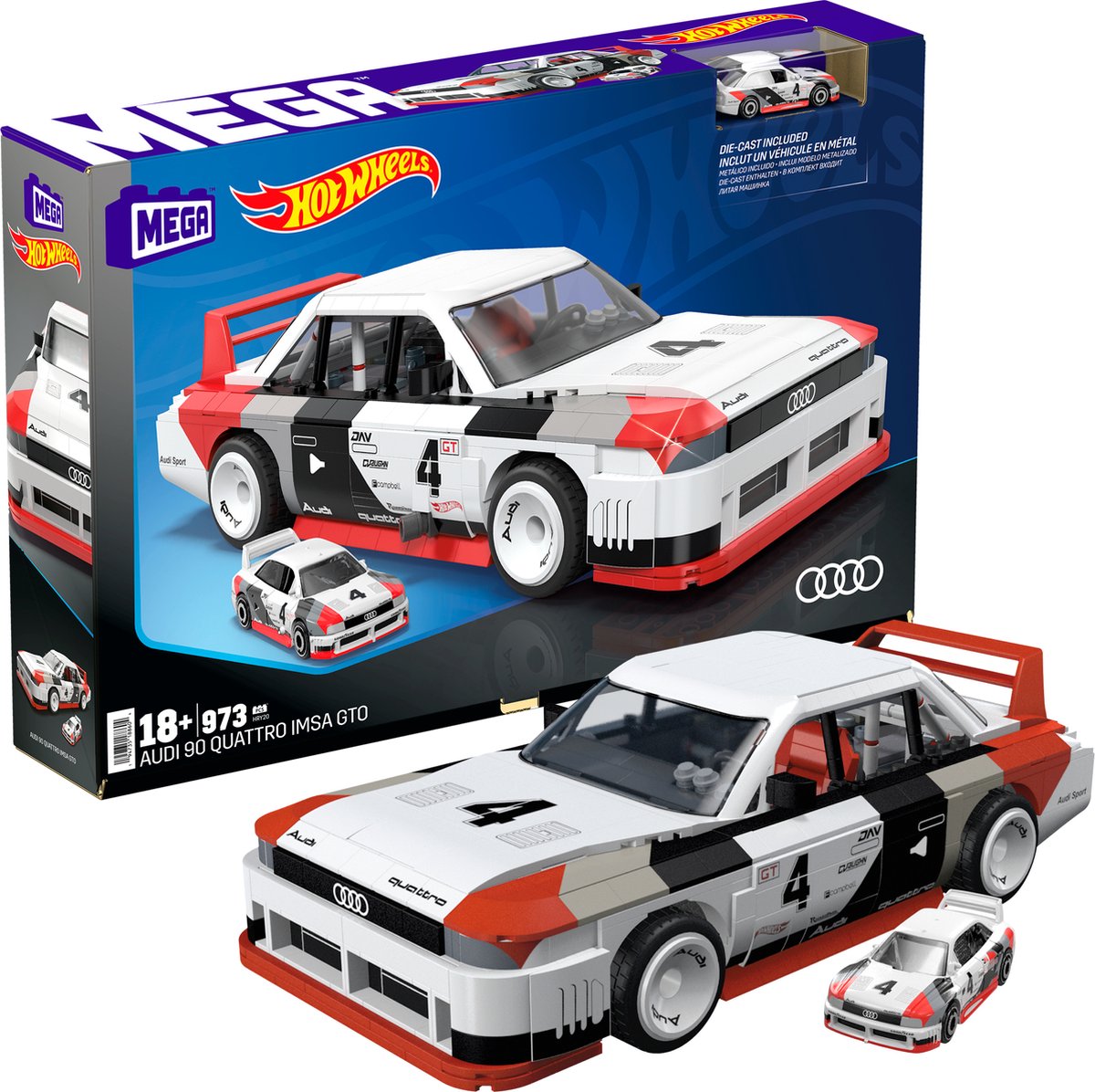 Mega vetrina hot wheels audi 90 quattro imsa gto - 973 parti