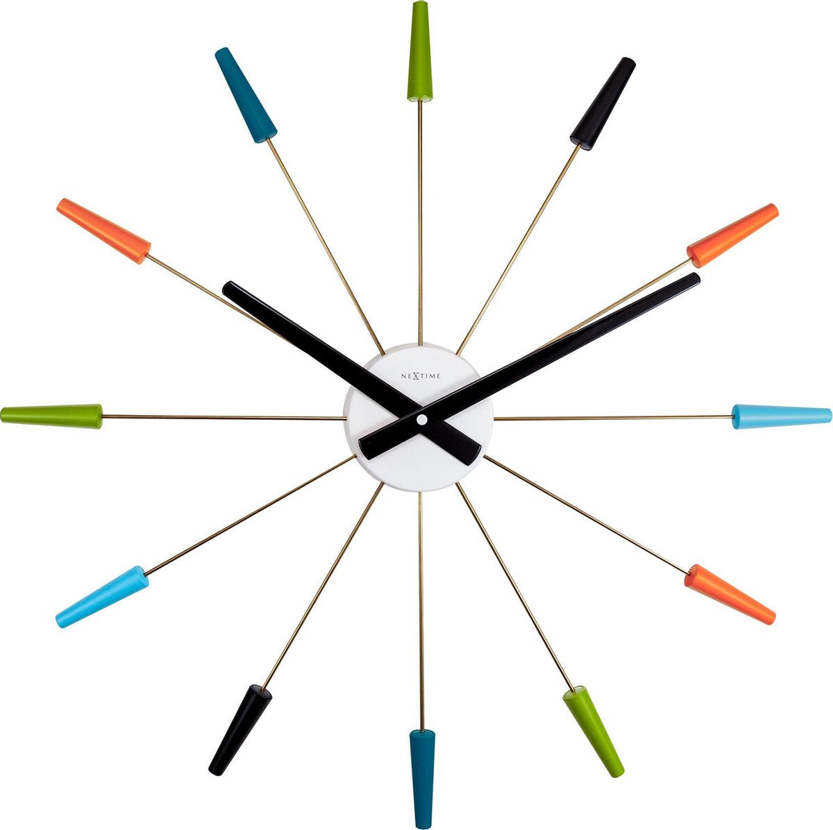 Nexttime plug inn – silent wall clock – 58 cm – metal – multicolor – design