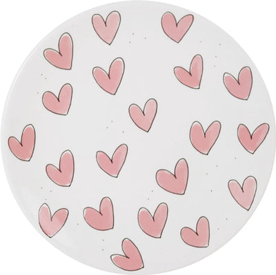 Blond amsterdam , even bijkletsen, pink: bord 22 cm hearts