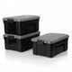 Caja de almacenamiento Iris store it all - 40 l - resistente - apilable - plástico - negro gris - juego de 3