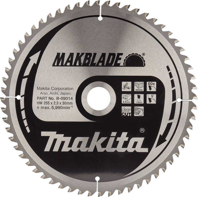 Makita b-09014 | afkortzaagblad | hout | makblaee | 255x30x2.3 | 60t | 5g