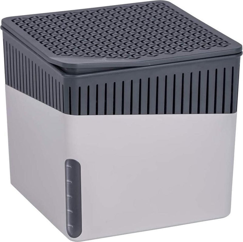 Deshumidificador Wenko 1,6 litros 16,5x15,7cm plástico gris - incluye 1 bloque absorbente de humedad - absorbente de humedad sin electricidad - para salas de estar, autocaravanas, caravanas