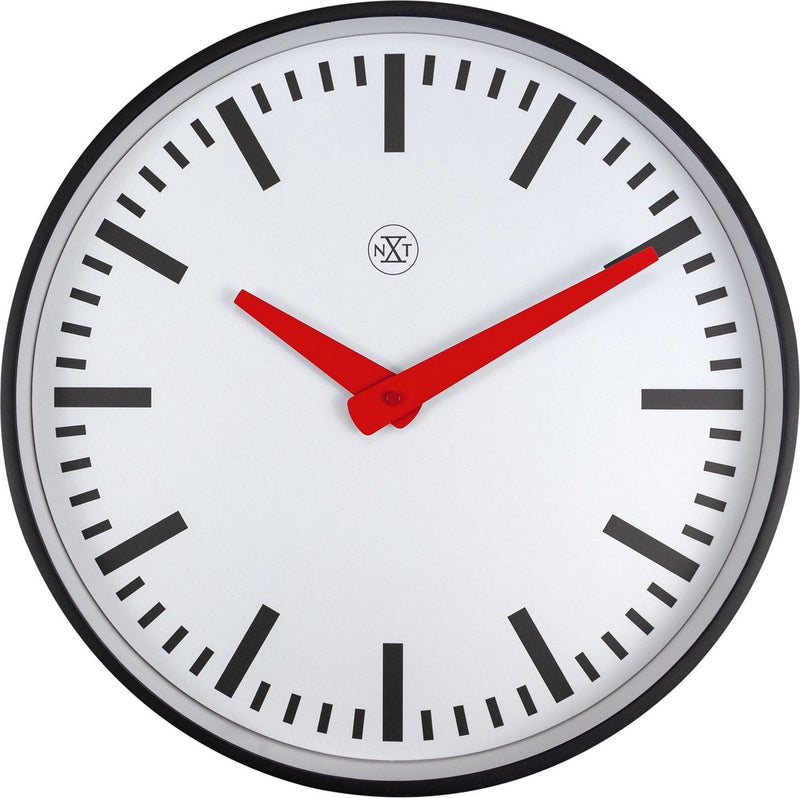 Nexttime nxt newcastle – orologio della stazione – 25 cm – metallo – bianco – orologio silenzioso