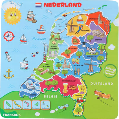 Wooden jigsaw puzzle Map Netherlands, 13st.
