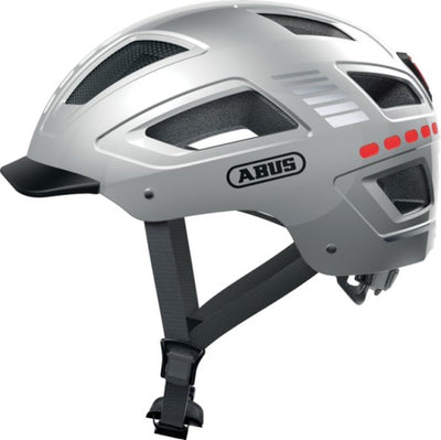 ABUS Casco Hyban 2.0 LED SEÑAL Silver M 52-58 cm