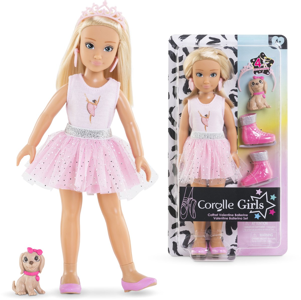 Corolle Girls Valentine Ballerina Fashion Pop Set