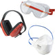 Wolfcraft - set di occhiali di sicurezza - 3 pezzi - inclusa maschera antipolvere e protezione per l'udito - 4980000