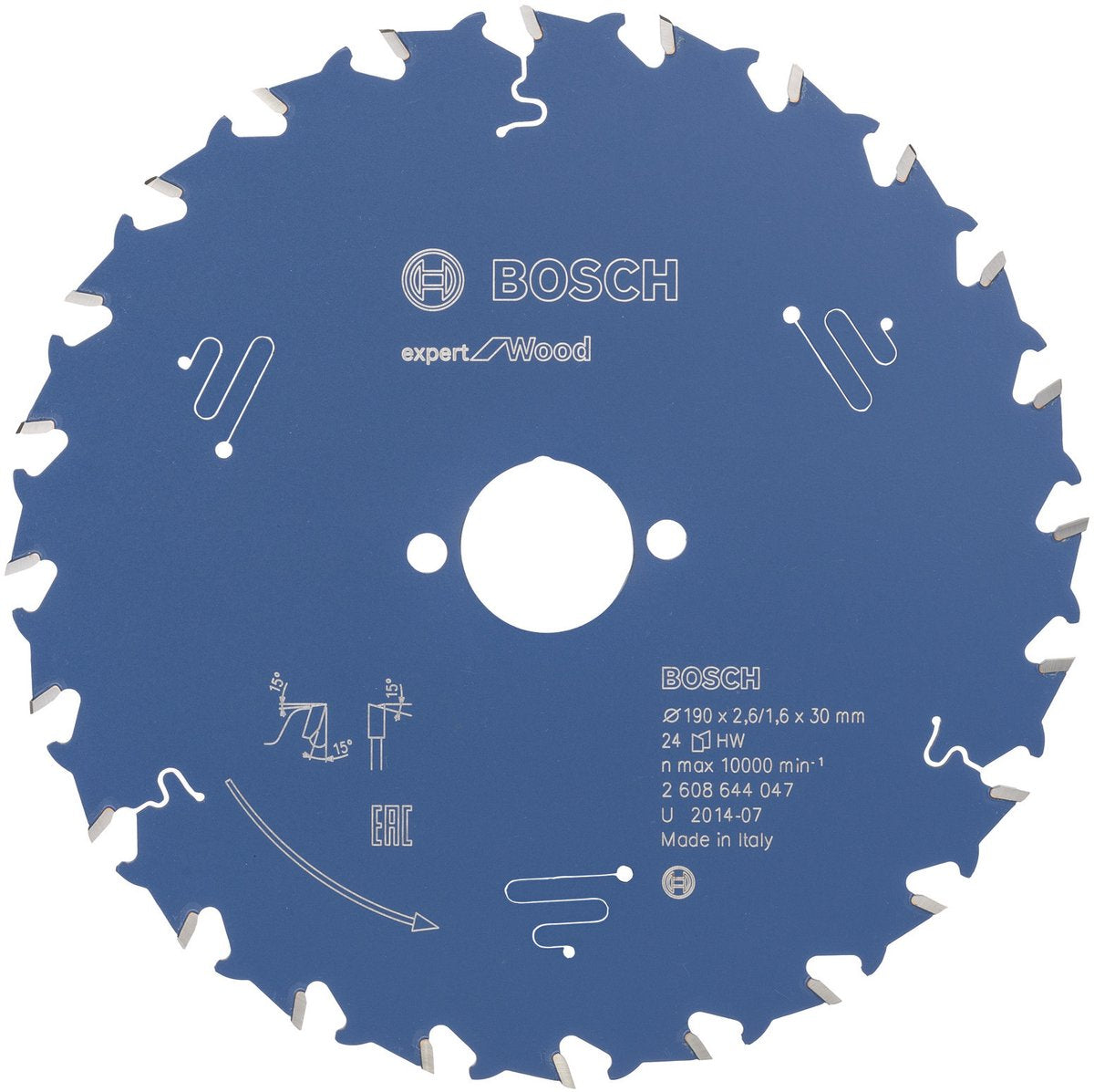 Bosch 2608644047 hoja de sierra circular expert para madera 190x30 - 24 dientes