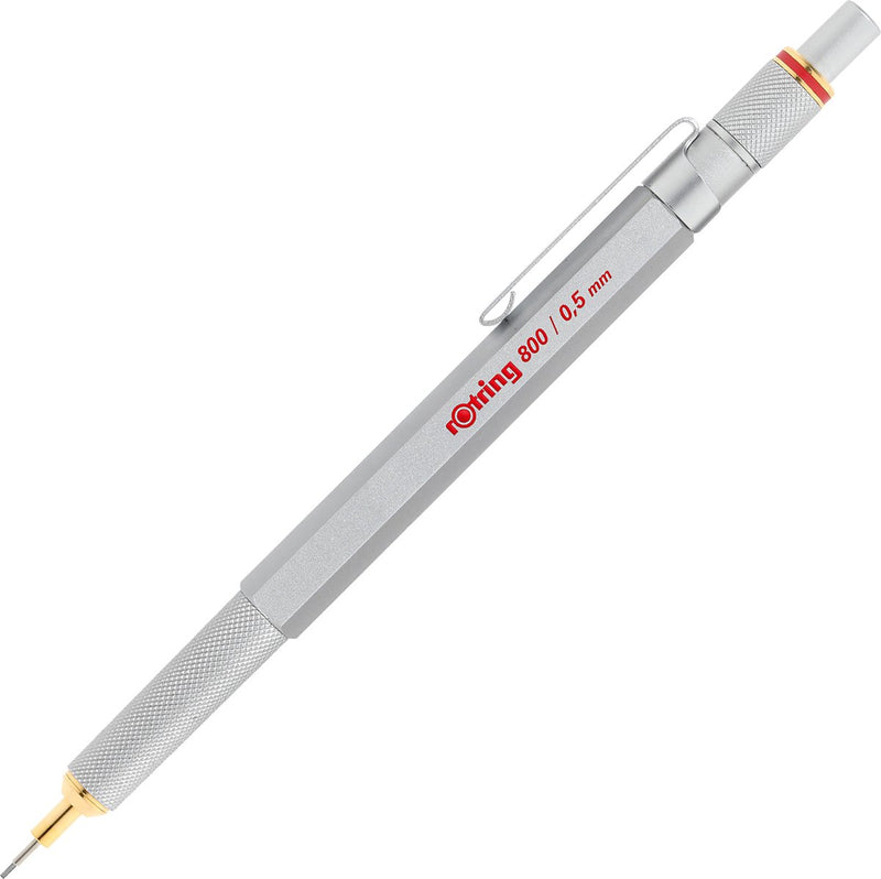Rotring 800-vulpotlood - 0,5 mm - zilver metalen behuizing