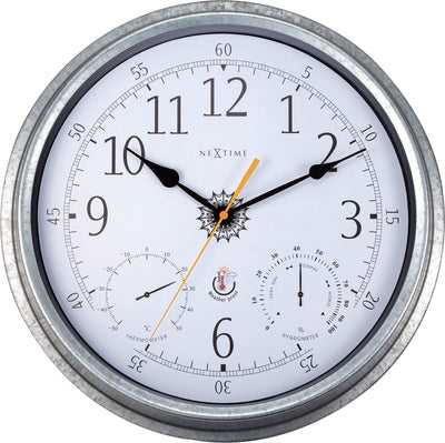 Nexttime Tulip – orologio da parete – 40,5 cm – metallo – argento galvanizzato – resistente alle intemperie