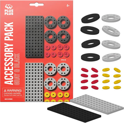 Plus plus building plate gray black small and wheels plus-plus: 26 pieces (3965)