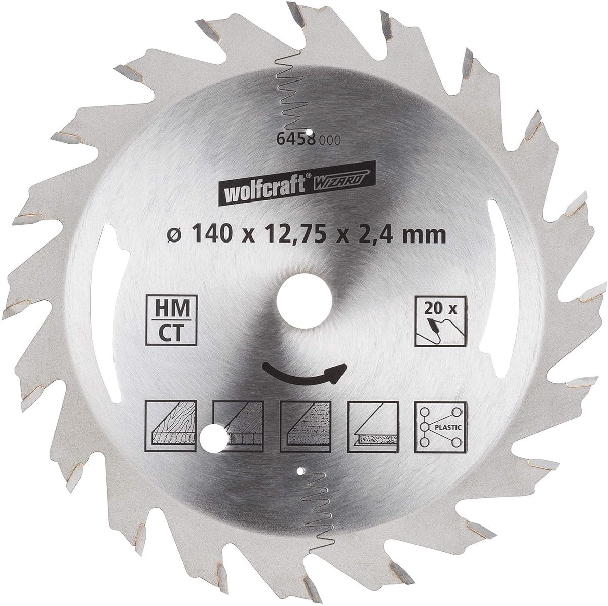 Wolfcraft - lama per sega circolare 140x12,75mm - 20 denti - lama per sega circolare - serie argento - 6458000