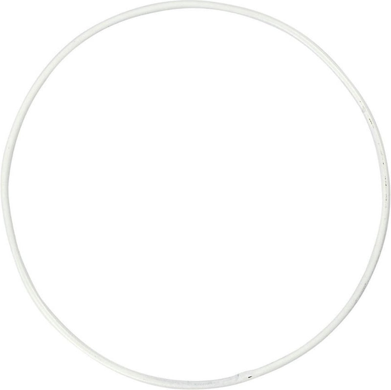 Creativ company anillo de alambre de metal, d 15 cm, espesor 2 mm, blanco, 10 piezas 1 caja