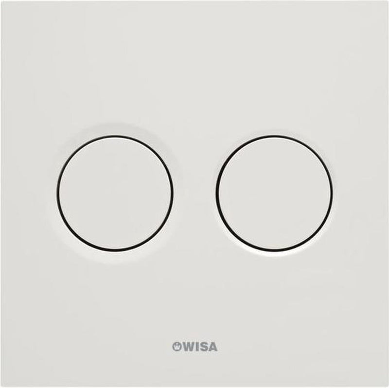 Placca di azionamento Wisa luga in plastica pneumatica 16x16 cm con doppio scarico per elemento WC xs bianco