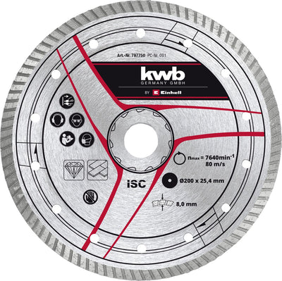 Disco de corte turbo diamante Einhell 49797750 - 200 x 25,4 mm