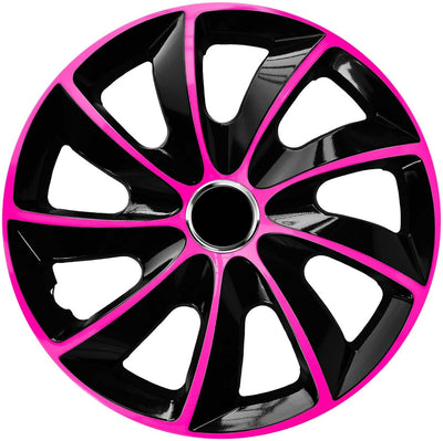 Nrm stig extra hubcaps 14 - pink black - set of 4 pieces - abs plastic