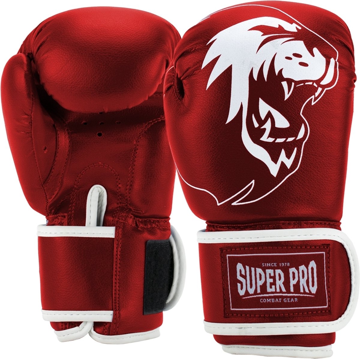 Guantoni da boxe Super Pro per talenti (kick)boxe rossi bianchi 4 once