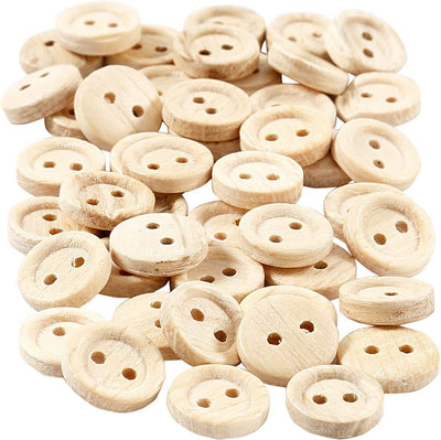 Bottoni in legno Creativ company, d 11 mm, 2 fori, 50 pezzi 1 scatola