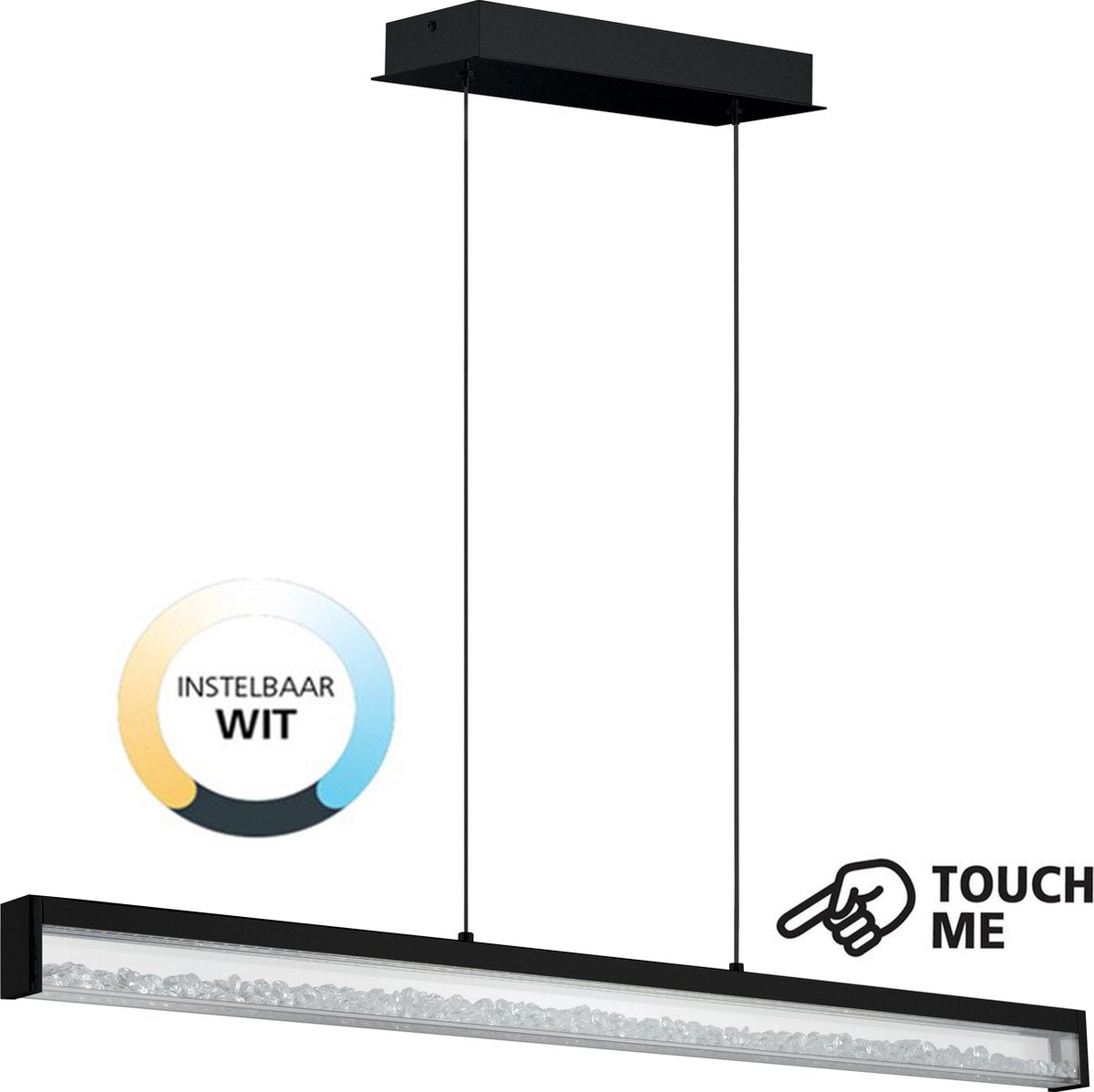 Eglo cardito 1 hanglamp - led - 100 cm - zwart - kristallen - dimbaar