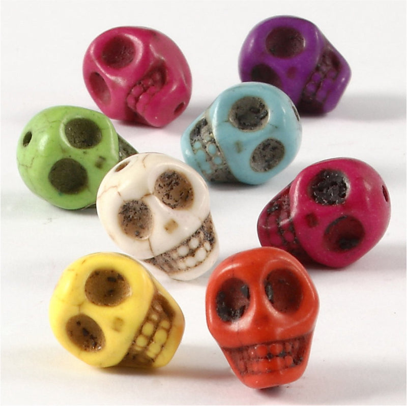 Creativ company howlita, d 12 mm, medida agujero 1,5 mm, colores fuertes, 32 piezas 1 caja