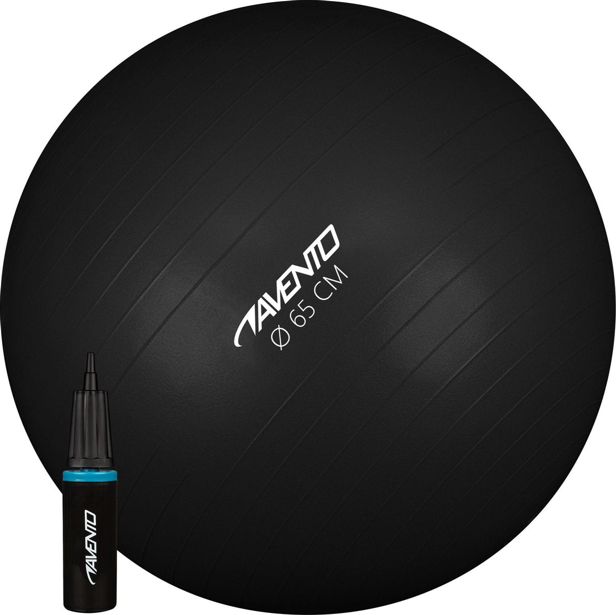 Palla fitness Avento - palla da ginnastica - con pompa - ø 65 cm - nera